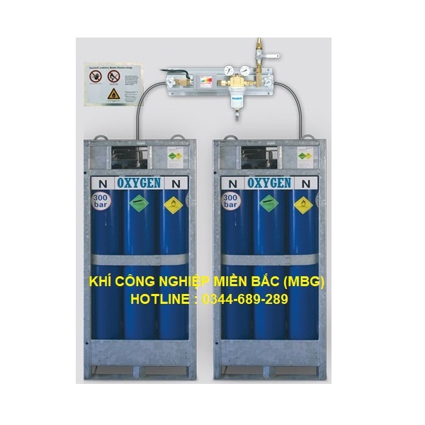 Khí Oxy công nghiệp 2.6 pallet nhóm chai 6x40L
